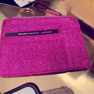 Julia Buxton Pink Glitter Card Holder
